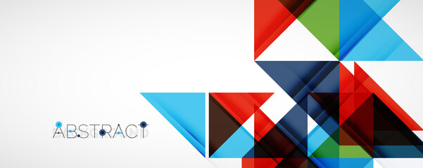 Obraz premium Set of vector triangle geometric backgrounds. Vector illustration for covers, banners, flyers and posters and other designs