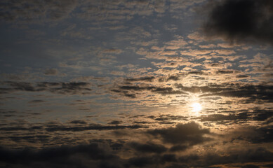 Dramatic sky with clouds. Nature background.