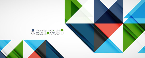 Geometric abstract background. Techno color triangle shapes. Vector illustration for covers, banners, flyers and posters and other designs