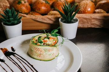 salad in cucumber