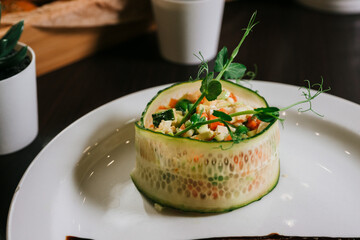 salad in cucumber