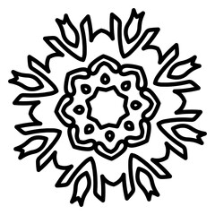 
Snowflake icon in linear style, winter decorative pattern 
