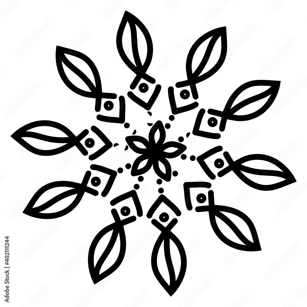 Canvas Prints 
Snowflake icon in linear style, winter decorative pattern 
