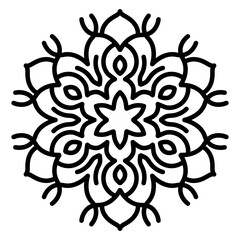 
Snowflake icon in linear style, winter decorative pattern 
