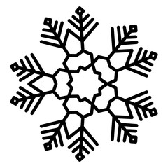 
Snowflake icon in linear style, winter decorative pattern 
