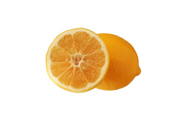 isolated lemons lie on a white background