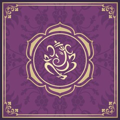 Ganesha, wedding card, royal Rajasthan, India	