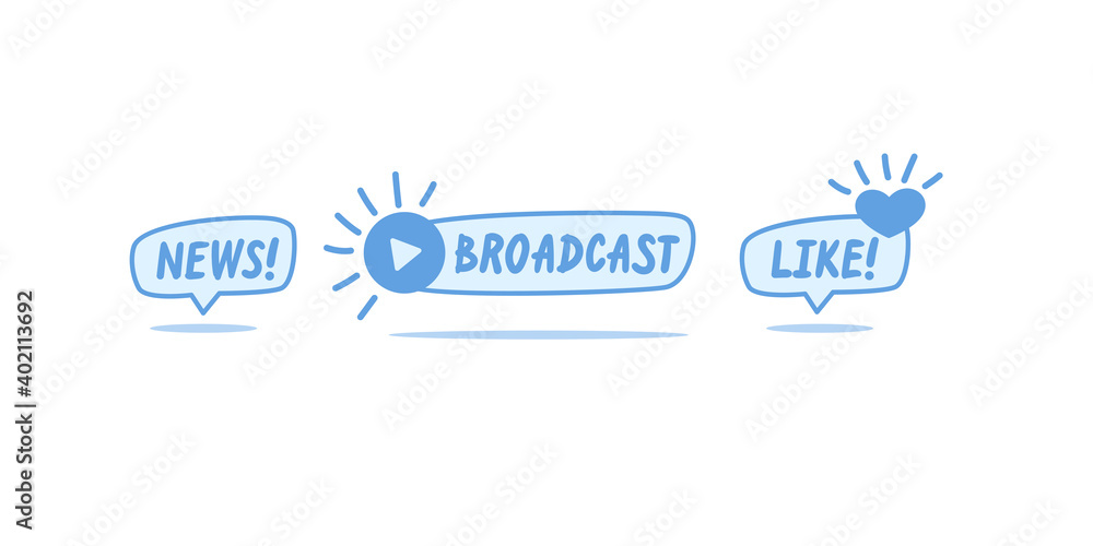 Aufkleber a set of icons for social networks. vector elements for a blog.