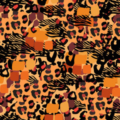 Animal mix print vector seamless pattern. Abstract background