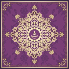 Oil lamp, Diwali greetings , royal Rajasthan, India	