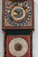 Fototapeta na wymiar Astronomical clock in St Mary's Church made in 1464–1470 by Hans Düringer. Gdansk, Poland.