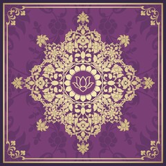 water lily, wedding card design, royal India	