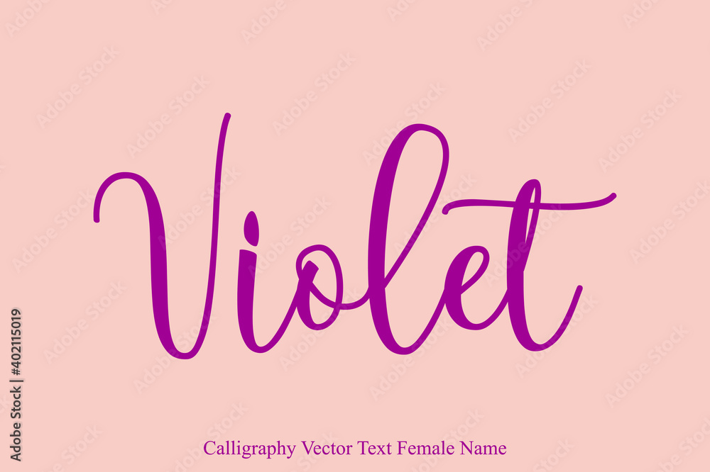 Fototapete violet female name typescript calligraphy text