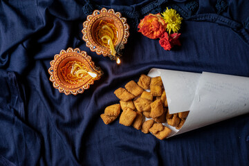 Picture of delicious shankarpali or shakkar para. This is homemade festival time sweet snacks .