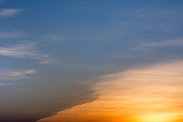 Fototapeta na wymiar Colorful sky lit by the setting sun.
