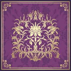 wedding card design, paisley floral pattern , India	