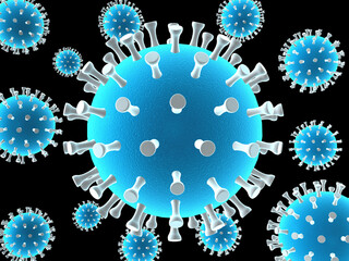 covid-19, coronavirus outbreak,  Hepatitis viruses, influenza virus H1N1,aids. Virus abstract background. 3d illustration.