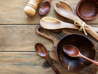 Wooden cutlery kitchen ware