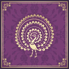 peacock, feathers ,wedding card design, royal India	