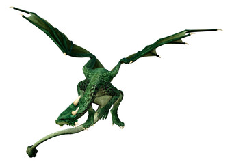 Obraz premium 3D Rendering Fairy Tale Dragon on White