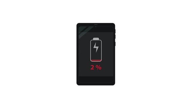 Smarphone low battery need to charge animation