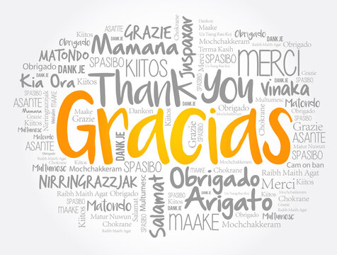 Gracias (Thank You in Spanish) word cloud concept