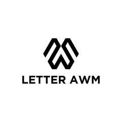 abstract logo design a w m