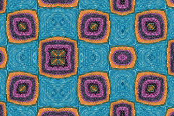 Seamless African fabric, rounded squares, colorful pattern, photo 