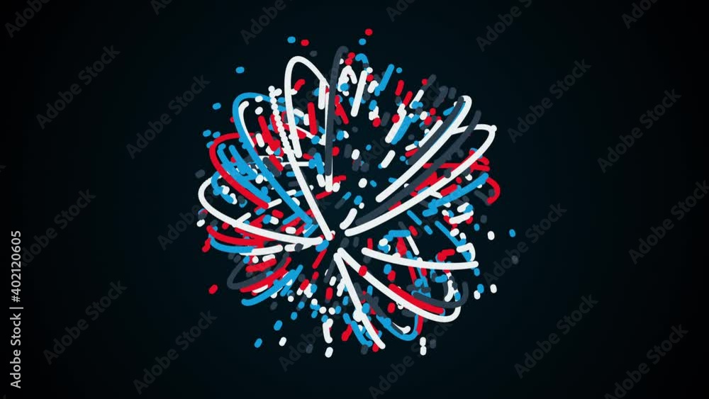Poster abstract sphere made of lines and particles, computer generated. 3d rendering of art background