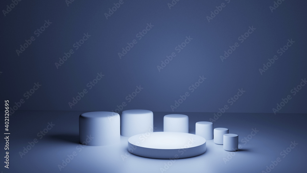 Aufkleber 3d rendering platform light color abstract background image