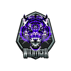 tiger head logo vector icon illustration mascot game for esport team
