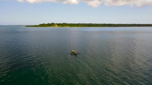 Fishing boat off the island of Mafia. Tanzania. Of the Indian ocean.