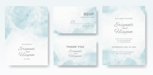 Watercolor wedding invitation card