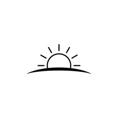 Sunset icon, sunrise icon. Sun, rise symbol. Morning icon.