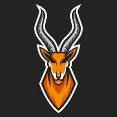 African antelope impala mascot logo design. Antelope head sport logo. © coretancreative