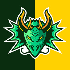 Dragon head mascot logo design vector