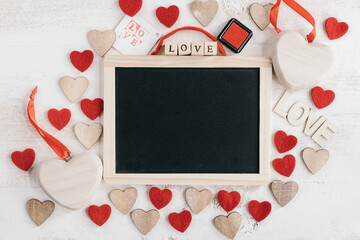 blackboard with different types of hearts