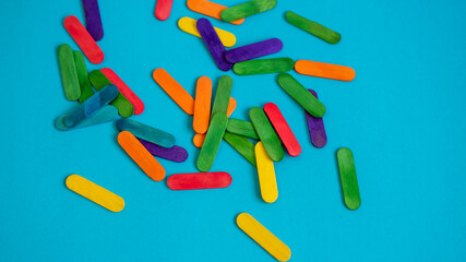 craft props on blue background