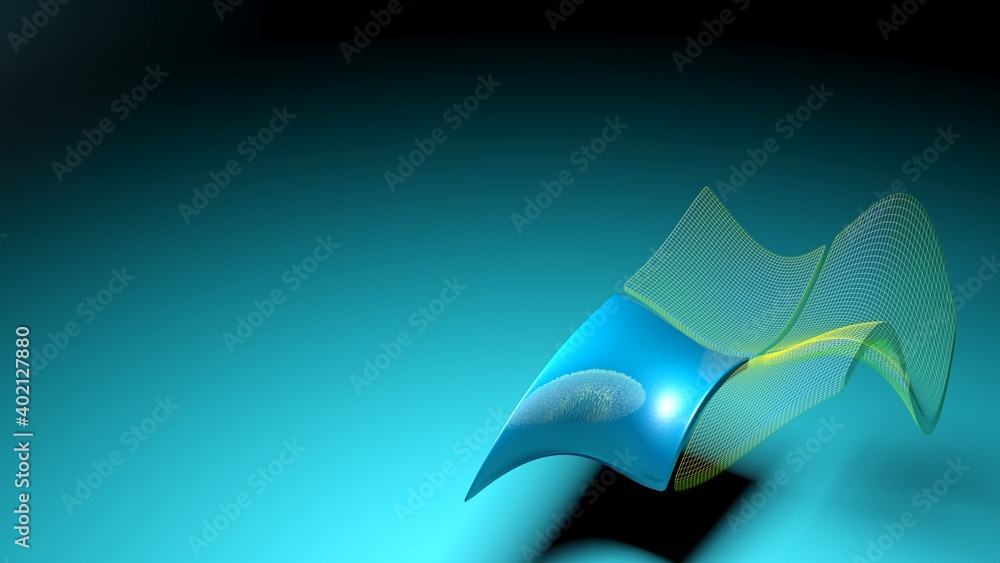 Aufkleber abstract background with waving colored squares over a blue gradient surface - 3d rendering illustra
