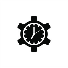 Clock Time Icon on white background. vector illustration