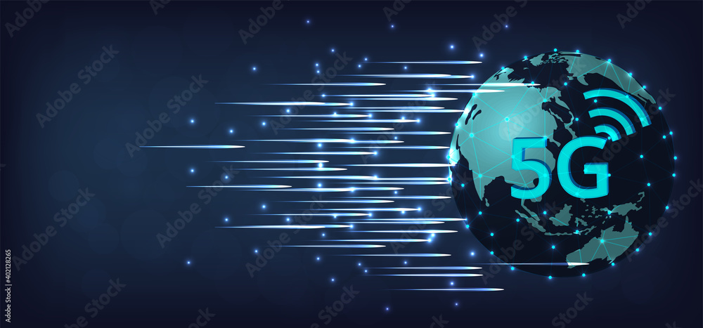 Poster 5g mobile network technology background. 5g network wireless with high speed connection global netwo