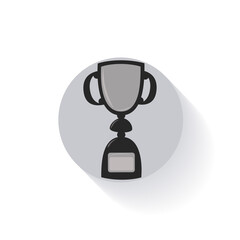 Cup for the first place. Icon, button, emblem, sports symbol. Doodle style. Olympic sports. Black and white, gray on a white background. The concept of team games and entertainment. Professional sport