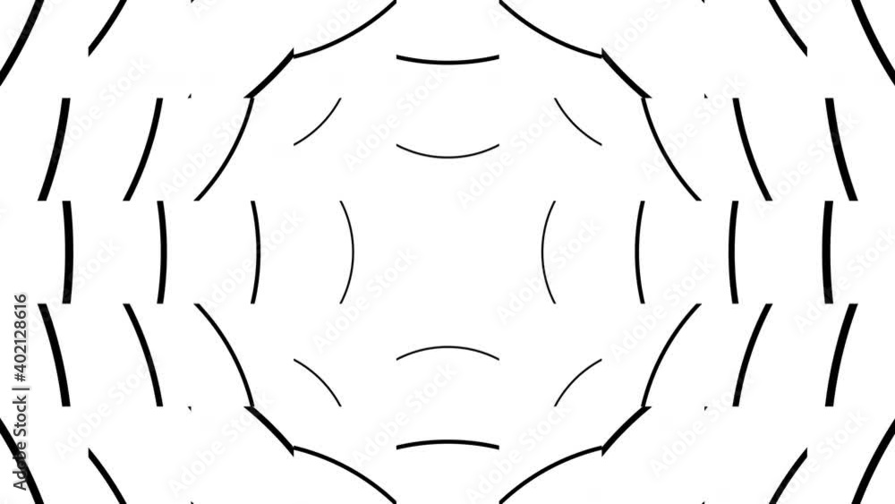 Aufkleber abstract black and white animated tiles with curvy shapes. simple geometric motion graphic backgroun