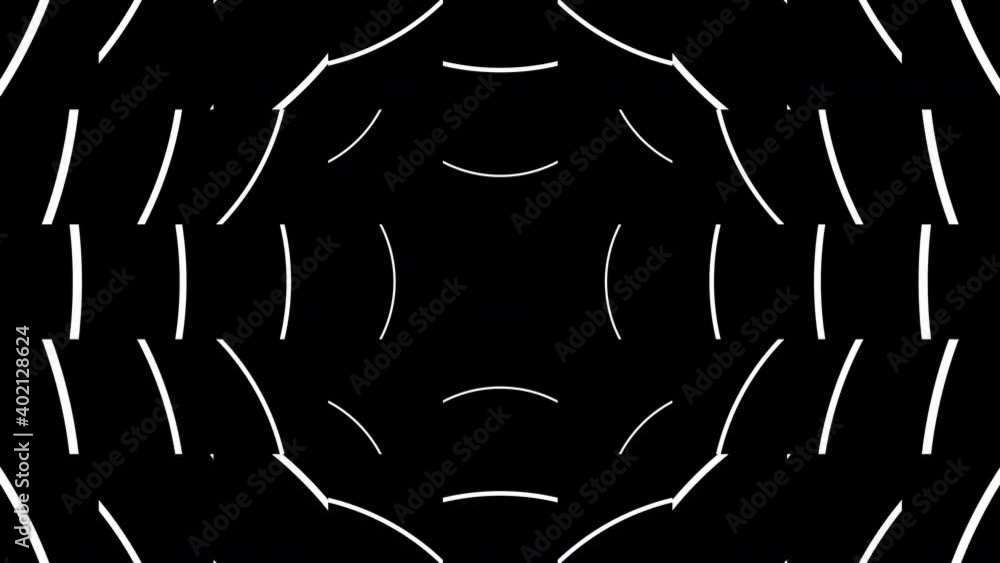 Aufkleber abstract black and white animated tiles with curvy shapes. simple geometric motion graphic backgroun