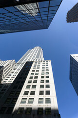 Fototapeta na wymiar Look up at buildings on the streets of New York