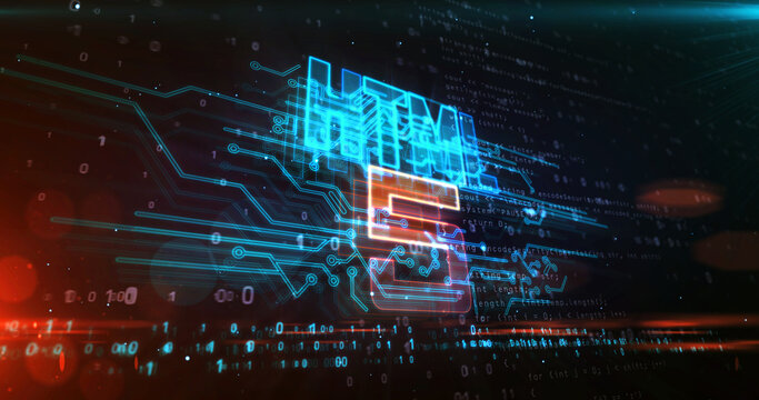 HTML5 symbol abstract concept 3d illustration