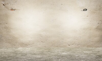 Concrete wall and floor. Empty interior design. Old grungy texture background