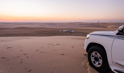 Fototapeta na wymiar Offroad desert safari in the Qatar desert