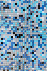 pattern of mosaic in blue colors  with small square stones