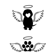 
Dog with wings icon vector set. angel illustration sign collection. wings symbol.
